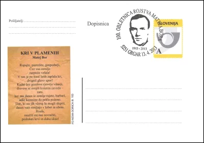 100. OBLETNICA ROJSTVA MATEJA BORA 